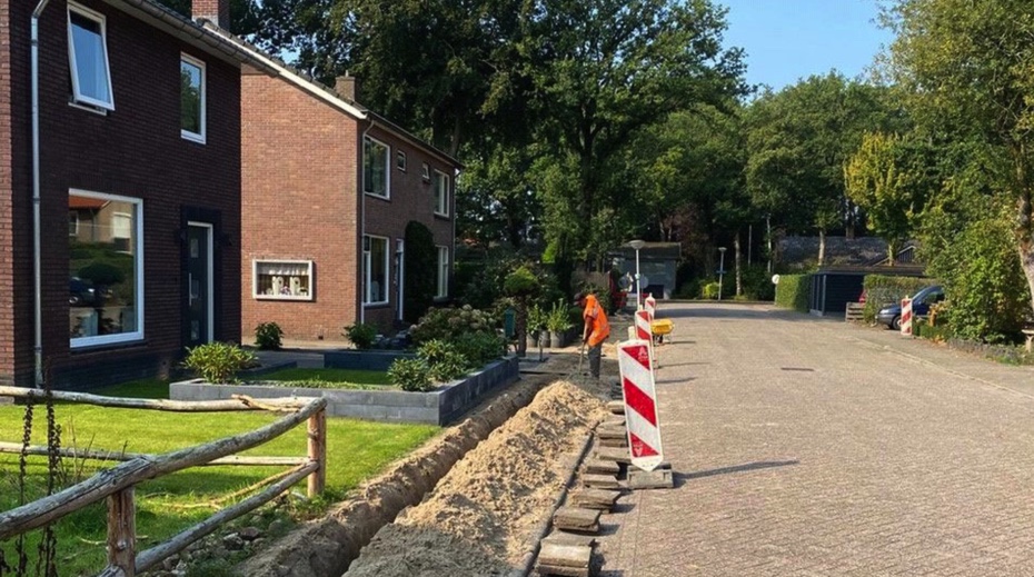 afbeelding van de glasvezelaanleg